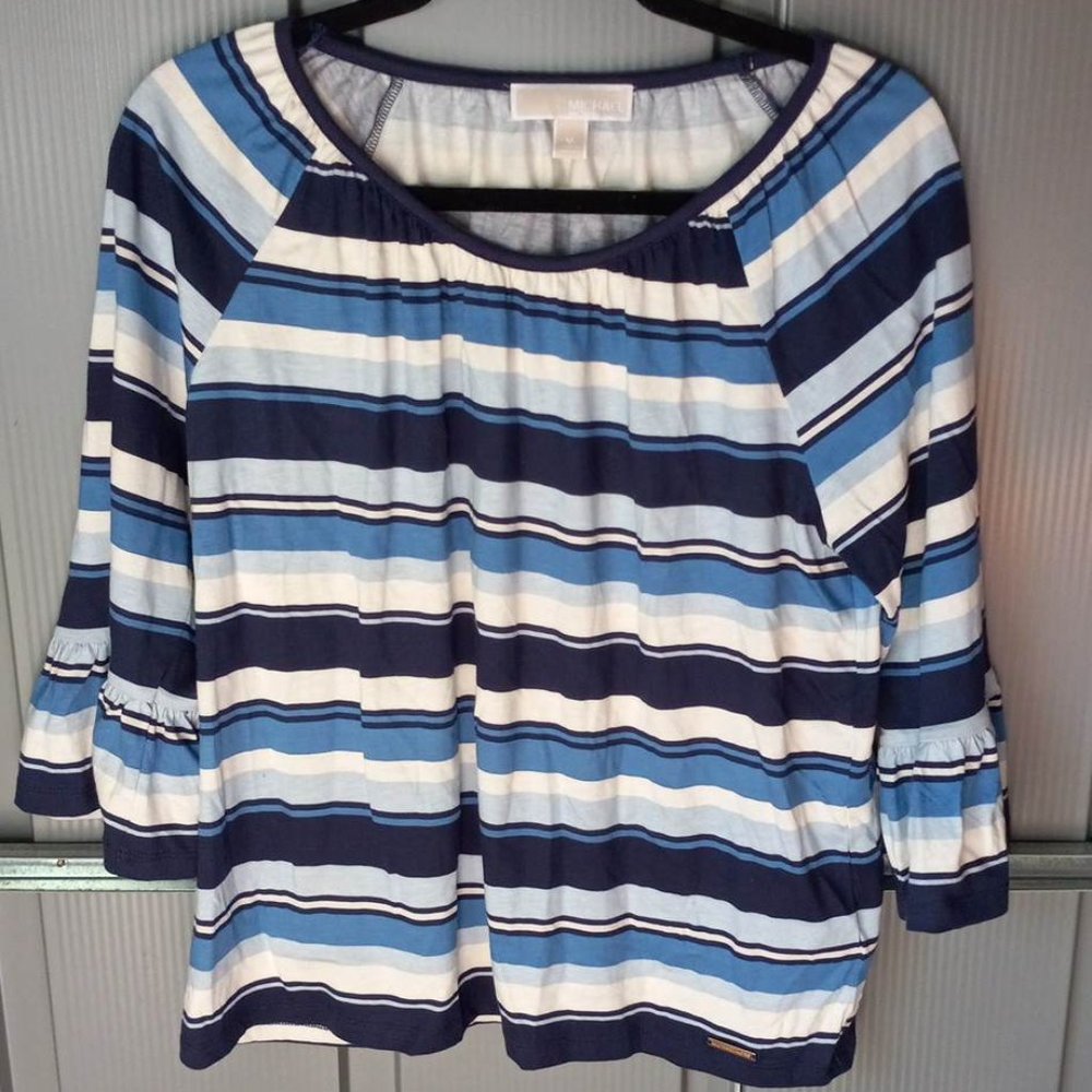 Michael Michael Kors striped scoop neck, 3/4 bell sleeve top